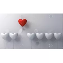 10 Balões Metaliz. Coração Branco Paz, Amor, Esperança 45cm 