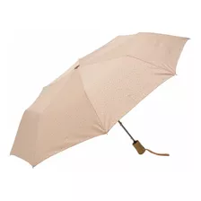 Paraguas Corto Automático Antiviento Beige Estrella