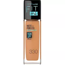 Base Líquida Maybelline Fit Me Matte + Poreless Fps 22 30ml Tono 330 Toffee Caramel