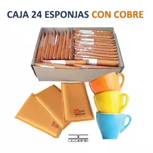 Caja 24 Esponjas Con Cobre Activo. Multiuso Suave. No Raya