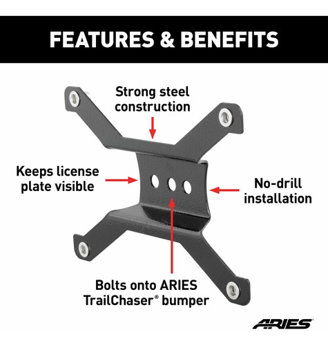 Aries 55- Jeep Bumper Plate Soporte Foto 3