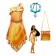 Pocahontas Cosplay Girls Halter Irregular Dresses 2