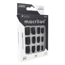 Unhas Postiças Up220a Tamanho Curto Macrilan Cor Preto