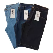 Kit 3 Bermudas Masculinas Jeans Com Lycra Qualidade Prime