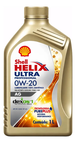Óleo De Motor Shell Helix Ultra 0w20 Sintético Ag 1 Litro