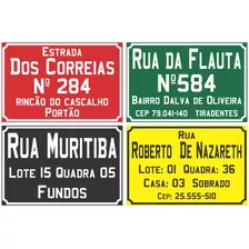 Placa De Rua 30x20cm Endereço Número Cep Bairro Aluga Vende