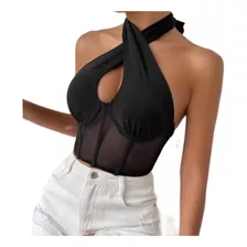 Hermoso Top Corsé Tipo Blusa Crop Camiseta Varilla Bra Mujer