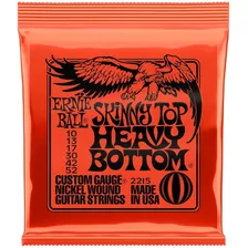 Encordoamento Para Guitarra 010 Ernie Ball Skinny Top Heavy Bottom 2215