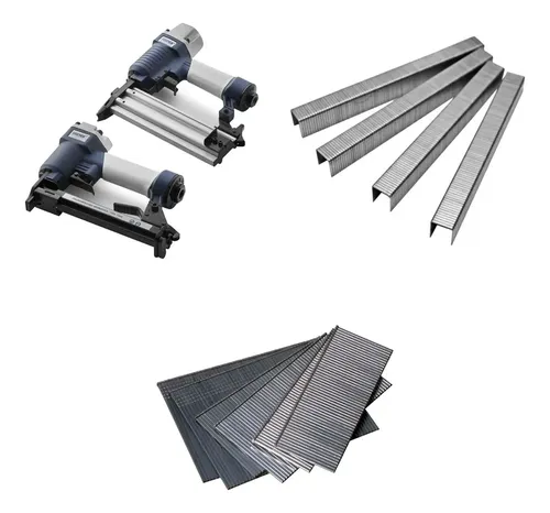 Kit Bremen: Clavadora Neumática 7264 + Engrampadora 7265 + Clavo 30mm 5000u + Grampa 12.7x10mm 10000u