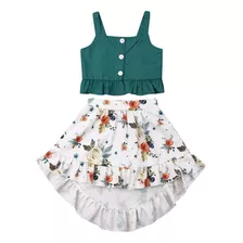 Conjunto De Dos Piezas Para Bebé Y Niñas, Con Blusa De Ti.