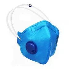 50 Máscaras Descartáveis Pff2-s Azul N95 Com Válvula Sayro 