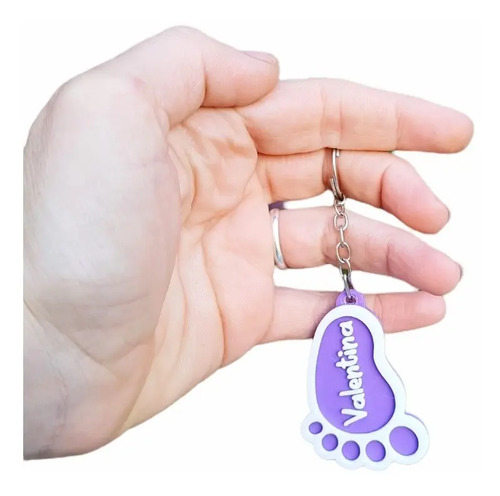 Llavero Piecito Personalizado Nacimiento Baby Shower X10u Agua