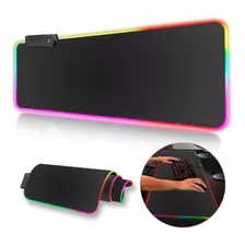 Mousepad Gamer Rgb Led Usb 80x30 Cm Xl Negro/ Crisol Tecno