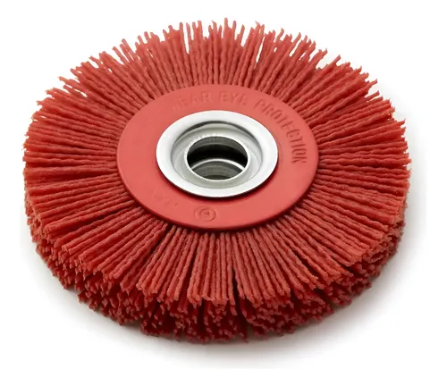Cepillo Circular Nylon Amoladora Banco Bremen 150mm 6 PuLG Limpieza Cod. 7074 Dgm Rojo