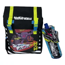 Mochila Escolar Hot Wheels + Rstuche