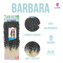 Cabelo Bio Organico Cacheado - Barbara 80 Cm -crochet Braids Cor Preto Acinzentado Com Californiana Platinado T1b 613