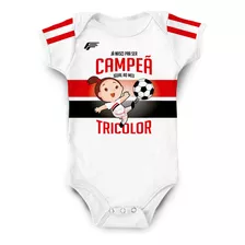Body Bebê São Paulo Menina Futebol Personalizado C/ Nome