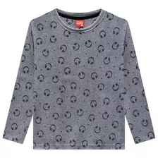 Camiseta Infantil Menino Manga Longa Inverno Kyly Estampadas