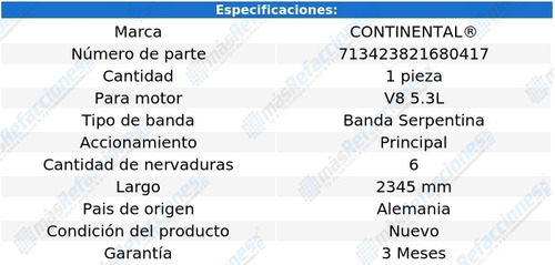 Banda Serpentina Principal 2345 Mm Envoy V8 5.3l 03-09 Foto 8