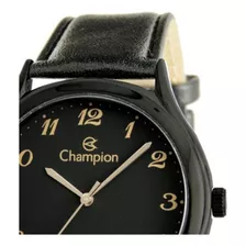 Relogio Champion Pulseira Couro Preto Original