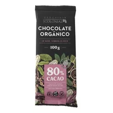 Chocolate Orgánico 80% Cacao Sin Tacc Colonial X 100 Grs