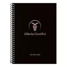 Caderno Colegial Personalizado Profissões Preto Rosê 80 F