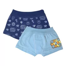  Cueca Boxer Bebê 100% Algodão Luna - Kit C/ 2