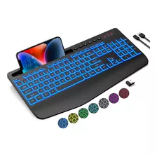 Trueque Teclado Inalambrico Con Retroiluminacion De 7 Colore