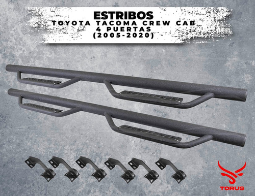 Estribos Tacoma Toyota 2005-2020 Acero Rock Slider Torus Foto 2