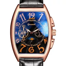 Reloj Mecánico Luminoso De Cuero Gucamel G065b