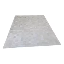 Tapete De Couro Bovino Branco Com Beiral 2x2,5m 