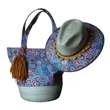 Bolsa Y Sombrero De Dama De Palma Artesanal Playa Y Ciudad 