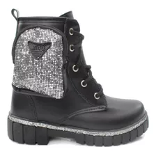 Bota Com Glitter Coturno Brilho Nilqi Meninas Tratorada + Nf