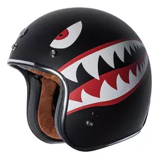 Casco Torc T50 Route 66 3/4 Con Gráfico 'flying Tiger' Negr