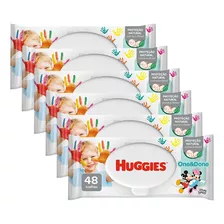 Kit 6x Lenço Umedecido Huggies One & Done Pacote 48un