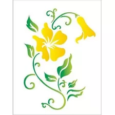 Wall Stencil 32x42 Flores Hibisco 1269