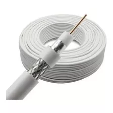 Cabo Rg6 Branco 10 Mts Coaxial Antena Tv Pronto C/ Conector