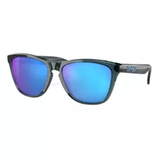 Anteojos De Sol Polarizados Oakley Frogskins Standard Con Marco De O Matter Color Crystal Black, Lente Sapphire De Plutonite Prizm, Varilla Crystal Black De O Matter - Oo9013