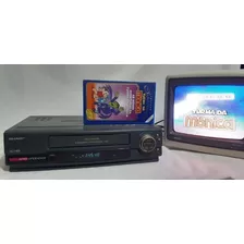 Video Cassete Sharp Vhs Funcionando + 1 Fita Anos 90