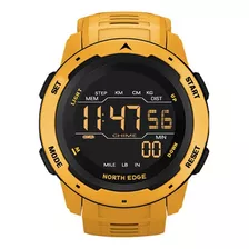 Reloj Deportivo Impermeable Digital North Edge Para Hombre Color De La Correa Amarillo