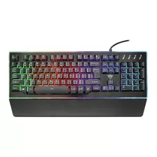 Teclado Gamer Trust Gxt 860 Thura Qwerty Español Color Negro Con Luz Rainbow