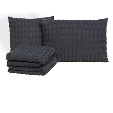 Peseira De Tricô Luxo Cama King Size + 2 Capas De Tricot