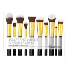 Set 10 Brochas Maquillaje Sculpt And Blend 3 Calidad Kabuki