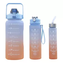 Botellas Termo De Agua Motivacionales 2l 900ml 500ml Kit X3 