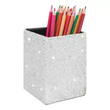 Crystal Pencil Pen Pot Holder Box Bling Rhinestone Pen ...