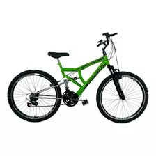 Bicicleta Full 26 Suspensão 18 Marchas Masculina Verde Neon