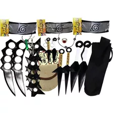 Kit Ninja Kunai Naruto Anel Colar Shuriken Bandan Itachi K81