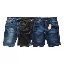 Kit /3 Bermuda Jeans Masculino Atacado Tamanhos Grandes