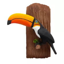 Tucano Na Casca Enfeite De Pendurar Parede Decoração Jardim