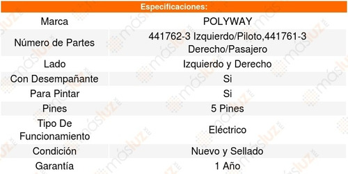 Set 2 Espejos Polyway Dodge Neon 17_19 Foto 3